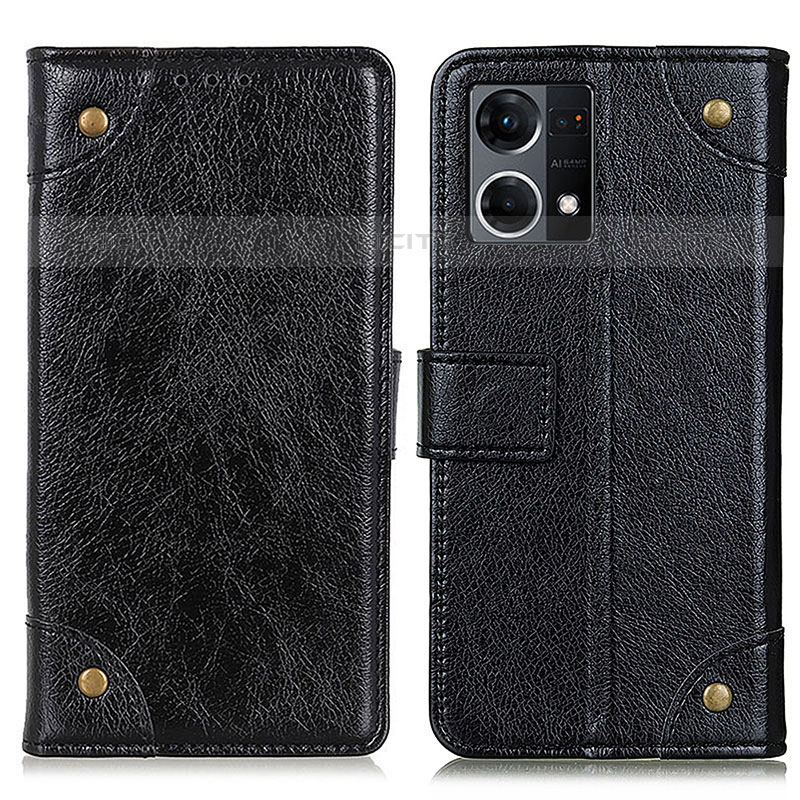 Coque Portefeuille Livre Cuir Etui Clapet K06Z pour Oppo Reno7 4G Noir Plus