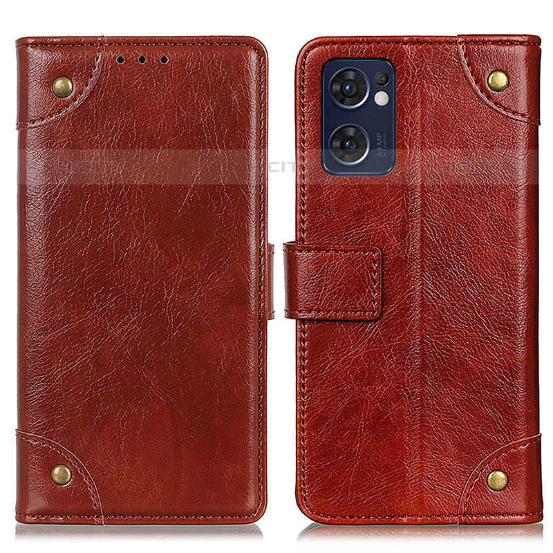 Coque Portefeuille Livre Cuir Etui Clapet K06Z pour Oppo Reno7 5G Brun Clair Plus