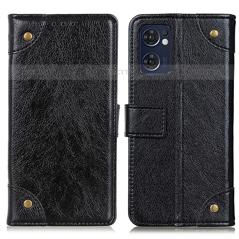 Coque Portefeuille Livre Cuir Etui Clapet K06Z pour Oppo Reno7 5G Noir Plus