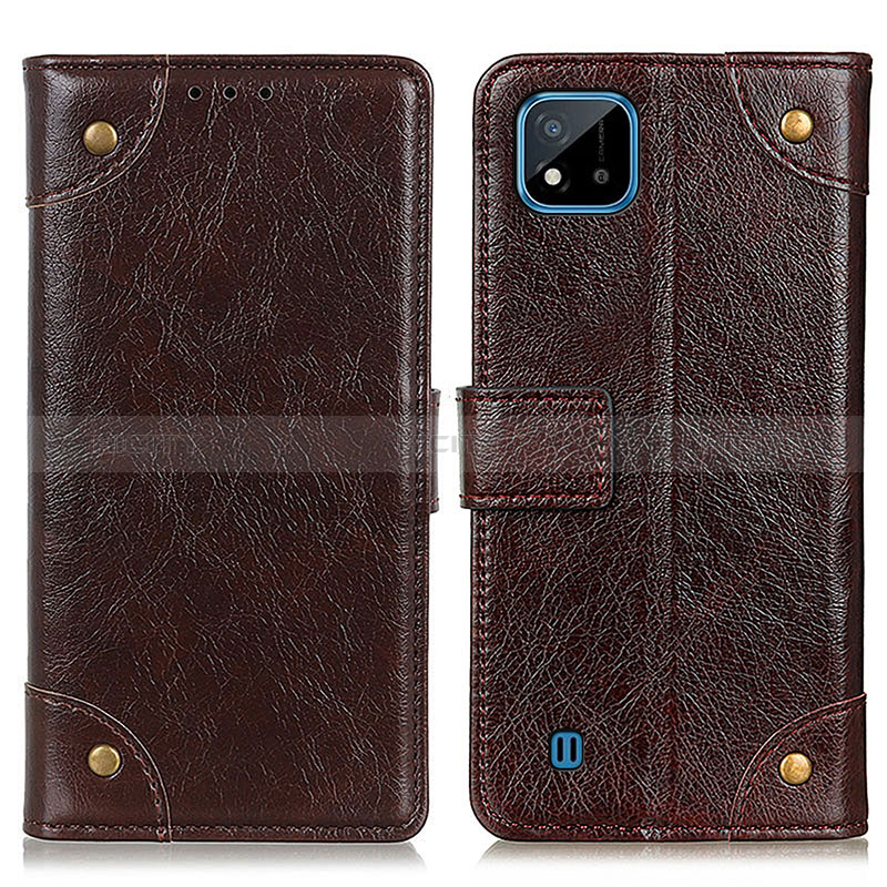 Coque Portefeuille Livre Cuir Etui Clapet K06Z pour Realme C11 (2021) Marron Plus