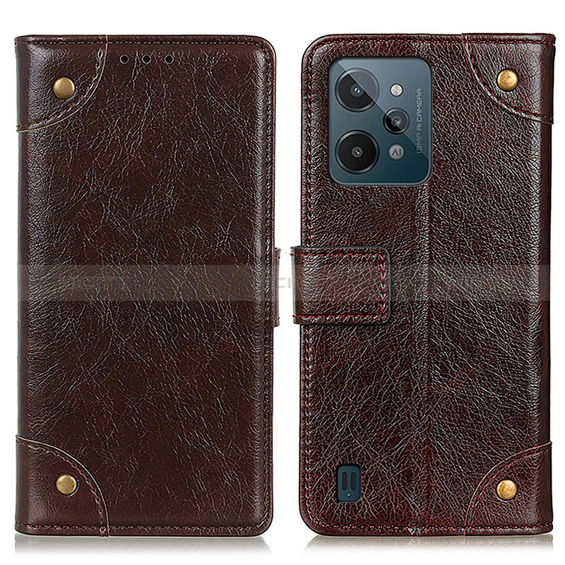 Coque Portefeuille Livre Cuir Etui Clapet K06Z pour Realme C31 Marron Plus