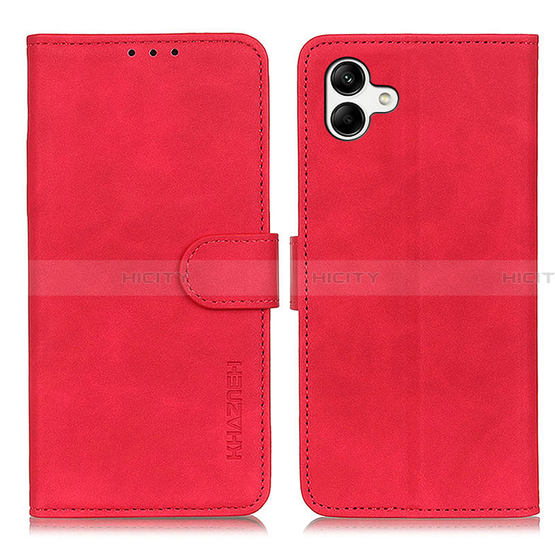 Coque Portefeuille Livre Cuir Etui Clapet K06Z pour Samsung Galaxy A04 4G Rouge Plus