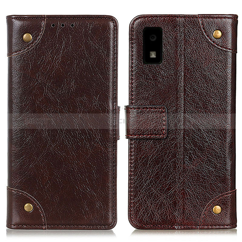 Coque Portefeuille Livre Cuir Etui Clapet K06Z pour Sharp Aquos wish2 Marron Plus