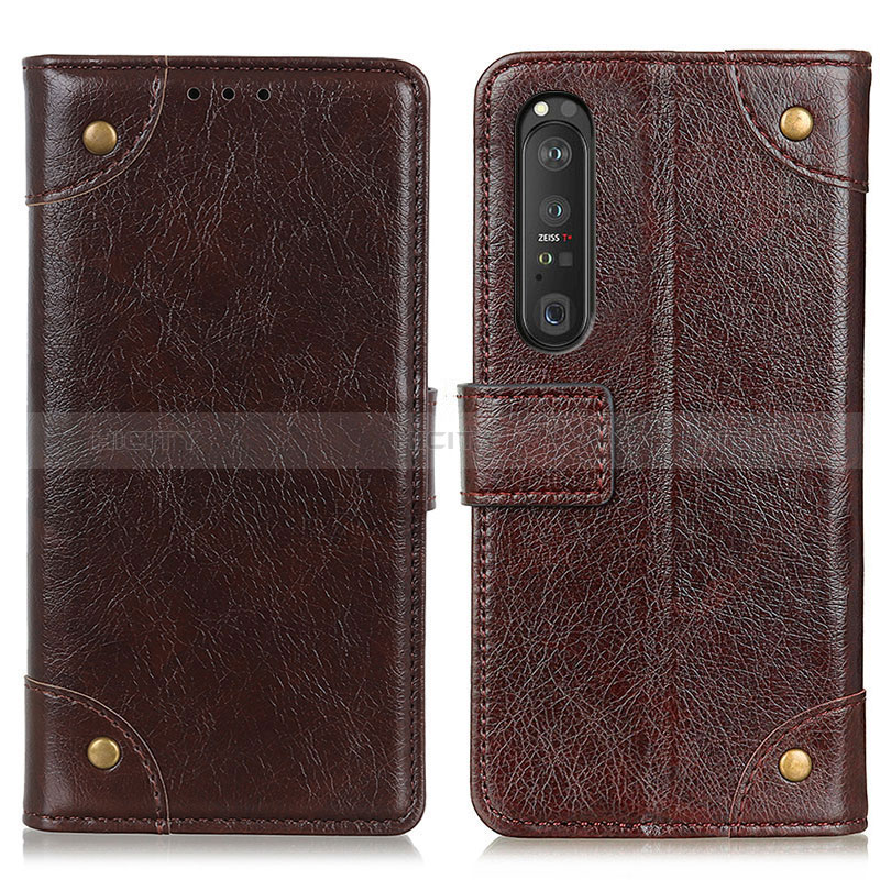 Coque Portefeuille Livre Cuir Etui Clapet K06Z pour Sony Xperia 1 III Marron Plus