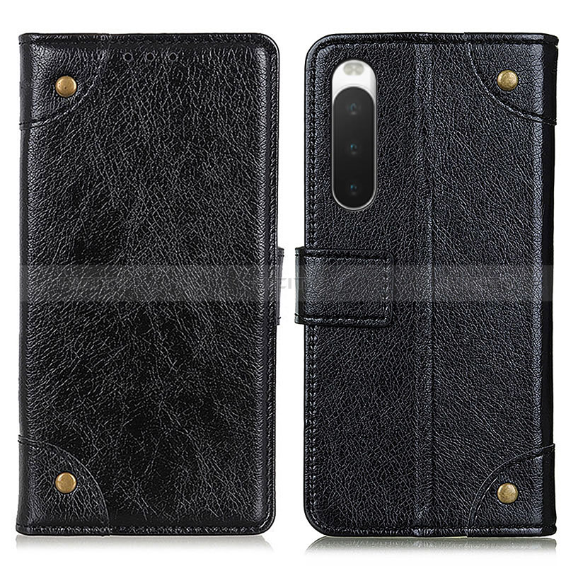 Coque Portefeuille Livre Cuir Etui Clapet K06Z pour Sony Xperia 10 V Noir Plus