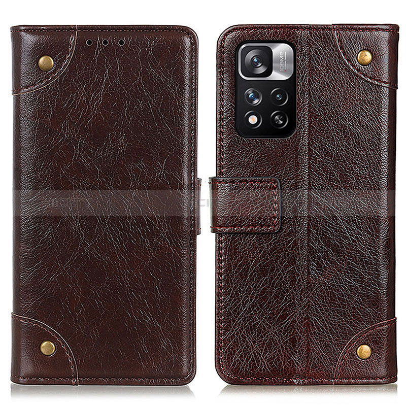 Coque Portefeuille Livre Cuir Etui Clapet K06Z pour Xiaomi Mi 11i 5G (2022) Marron Plus