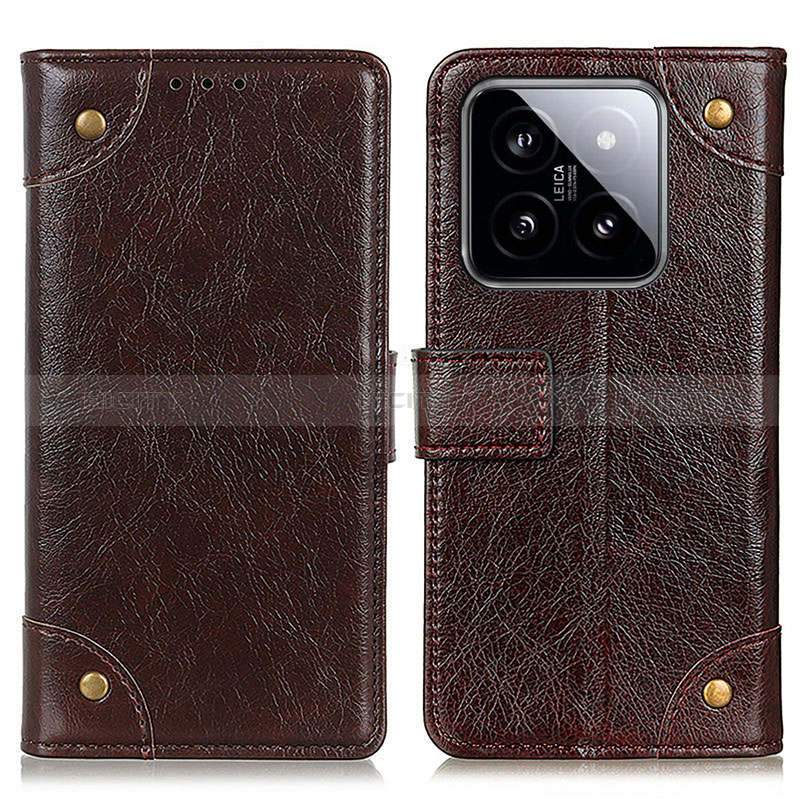 Coque Portefeuille Livre Cuir Etui Clapet K06Z pour Xiaomi Mi 14 5G Marron Plus