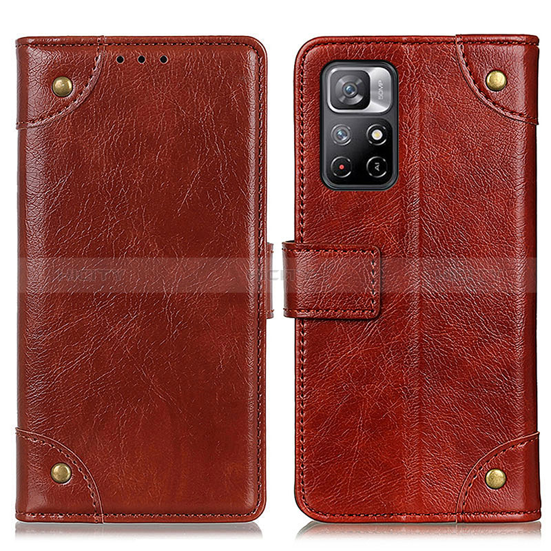 Coque Portefeuille Livre Cuir Etui Clapet K06Z pour Xiaomi Redmi Note 11 5G Brun Clair Plus