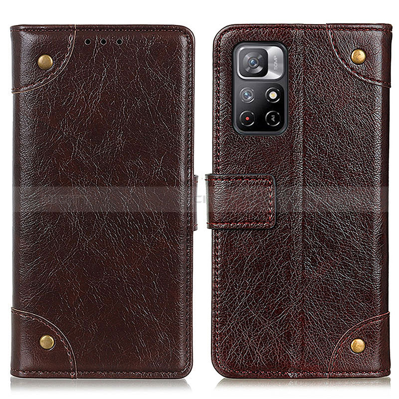 Coque Portefeuille Livre Cuir Etui Clapet K06Z pour Xiaomi Redmi Note 11 5G Marron Plus