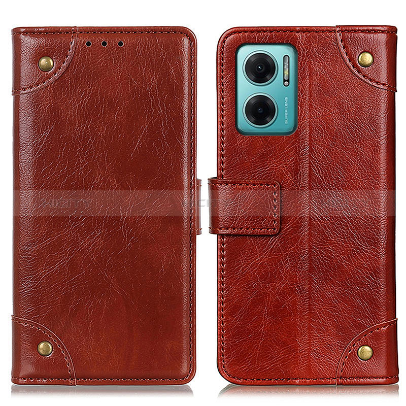 Coque Portefeuille Livre Cuir Etui Clapet K06Z pour Xiaomi Redmi Note 11E 5G Brun Clair Plus