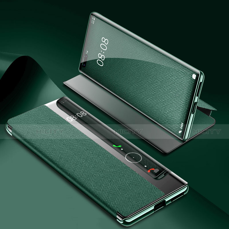 Coque Portefeuille Livre Cuir Etui Clapet K07 pour Huawei Mate 40 Pro Vert Plus