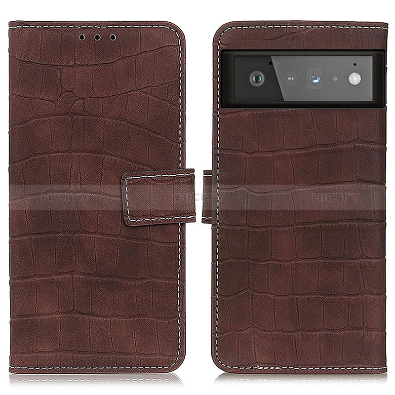 Coque Portefeuille Livre Cuir Etui Clapet K07Z pour Google Pixel 6 5G Marron Plus