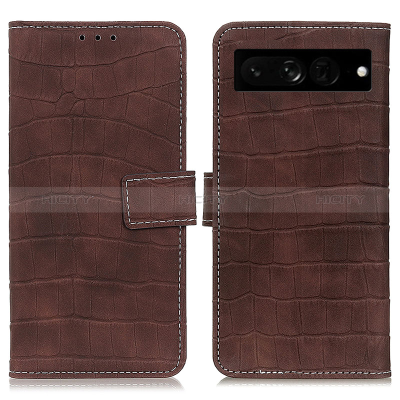 Coque Portefeuille Livre Cuir Etui Clapet K07Z pour Google Pixel 7 Pro 5G Marron Plus