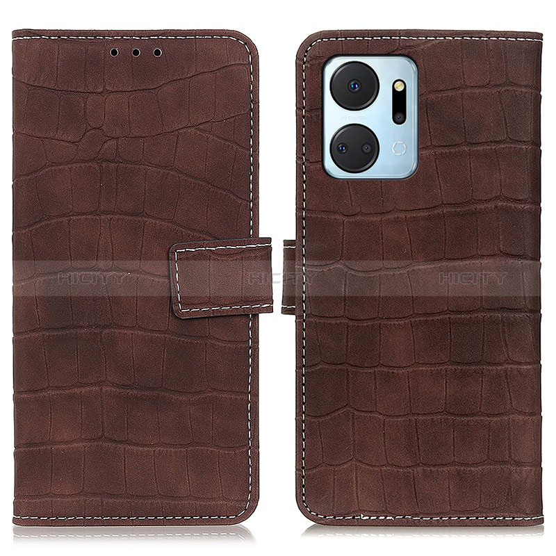 Coque Portefeuille Livre Cuir Etui Clapet K07Z pour Huawei Honor X7a Marron Plus