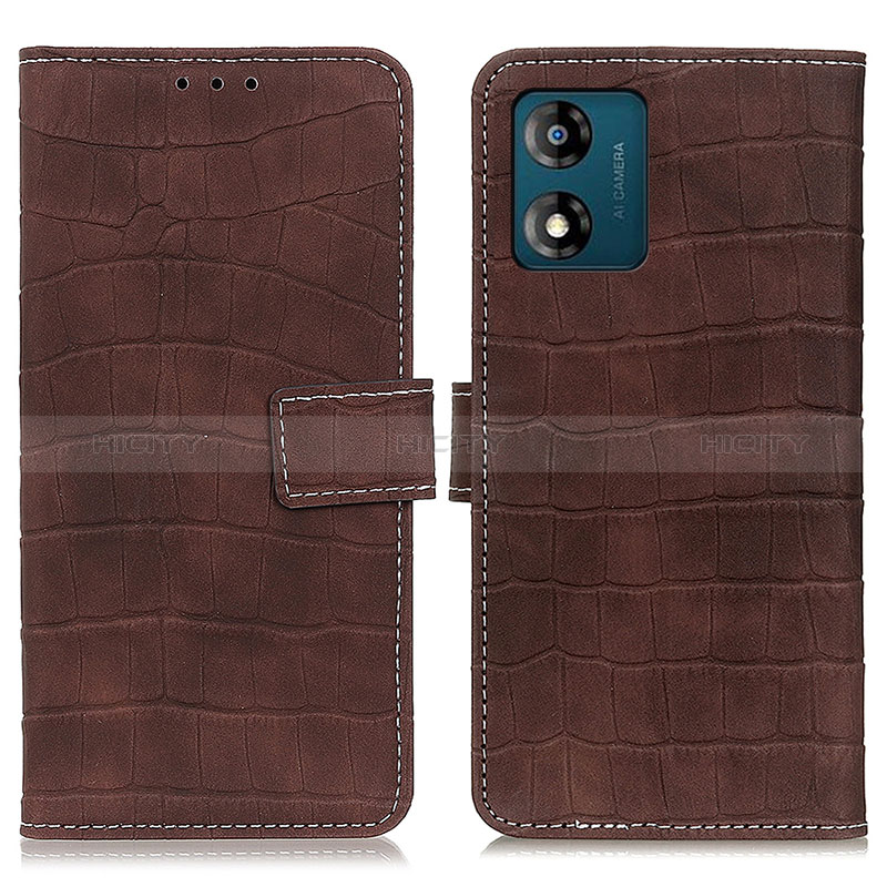 Coque Portefeuille Livre Cuir Etui Clapet K07Z pour Motorola Moto E13 Marron Plus