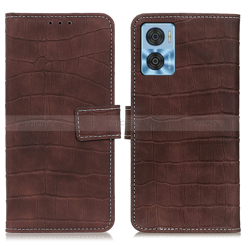 Coque Portefeuille Livre Cuir Etui Clapet K07Z pour Motorola Moto E22i Marron Plus