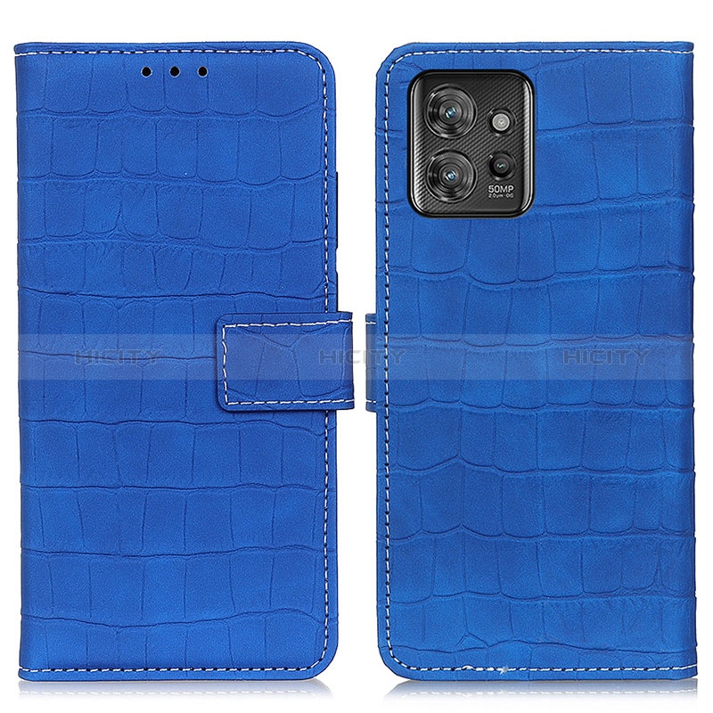 Coque Portefeuille Livre Cuir Etui Clapet K07Z pour Motorola ThinkPhone 5G Bleu Plus