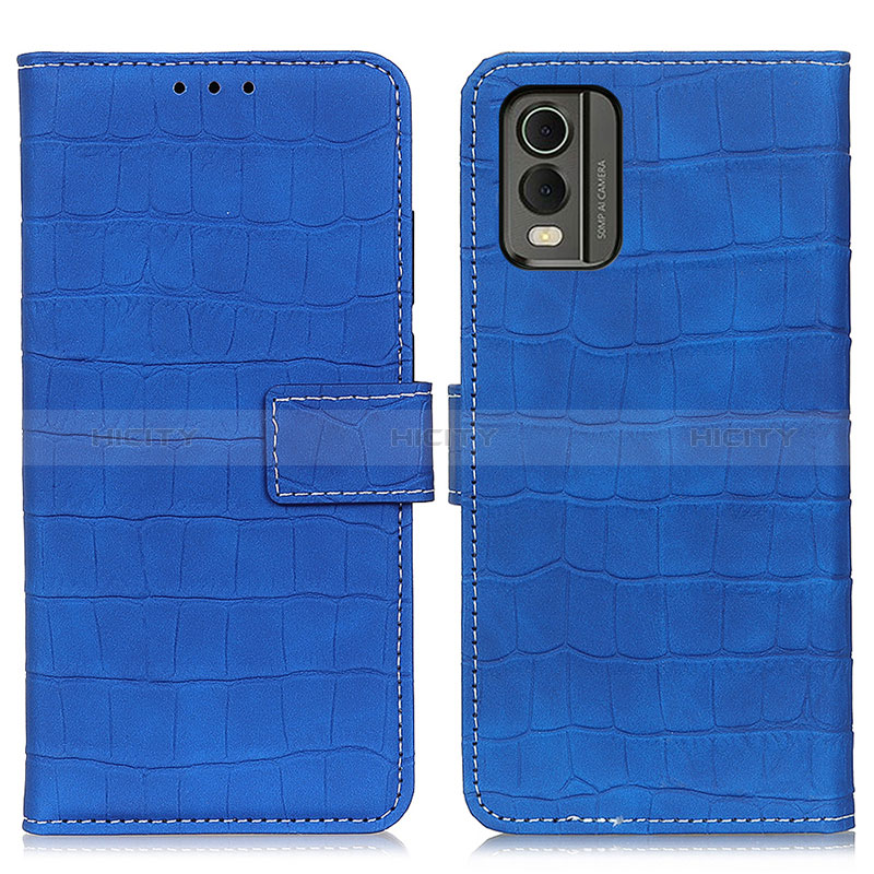 Coque Portefeuille Livre Cuir Etui Clapet K07Z pour Nokia C210 Bleu Plus