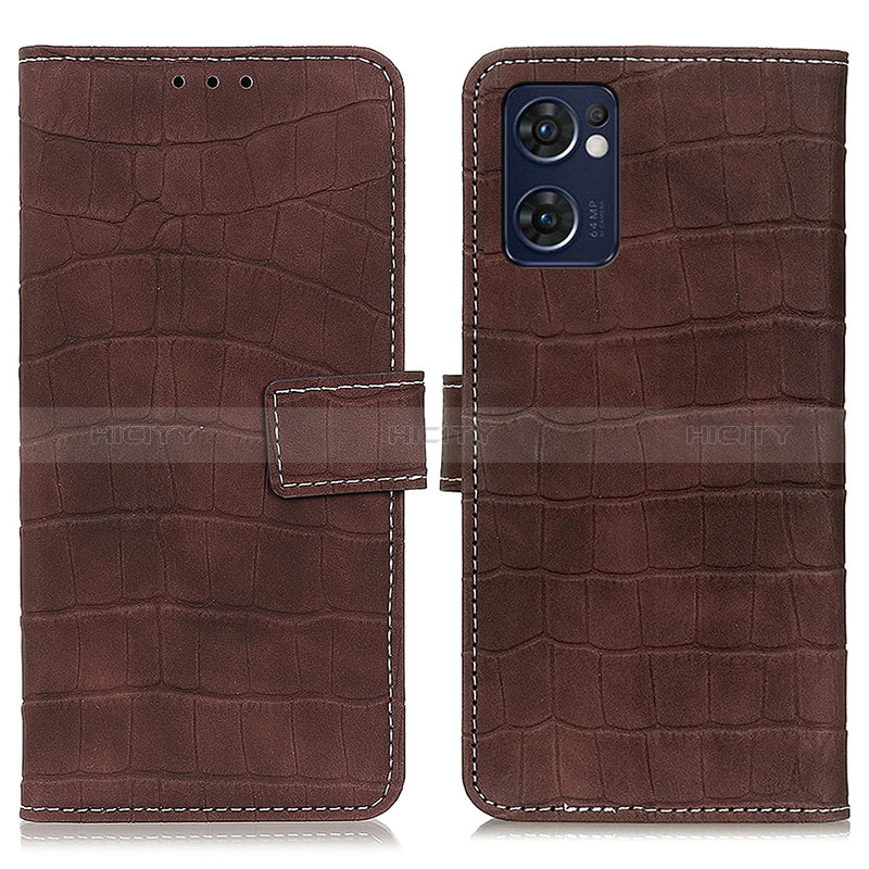 Coque Portefeuille Livre Cuir Etui Clapet K07Z pour OnePlus Nord CE 2 5G Marron Plus