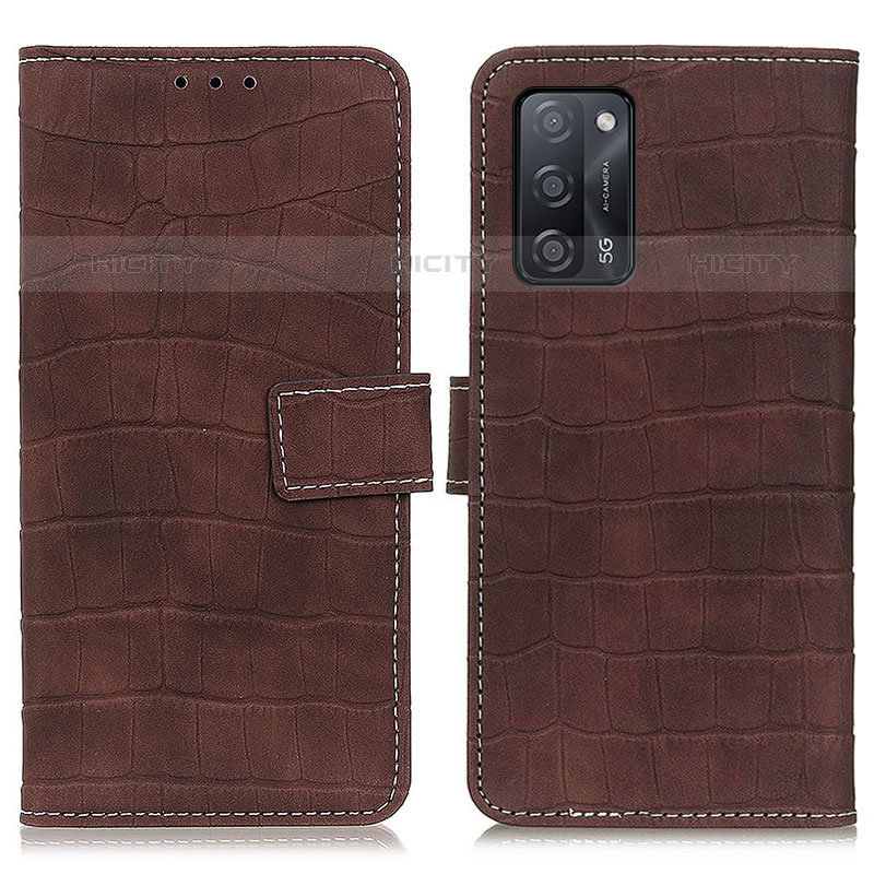 Coque Portefeuille Livre Cuir Etui Clapet K07Z pour Oppo A53s 5G Marron Plus