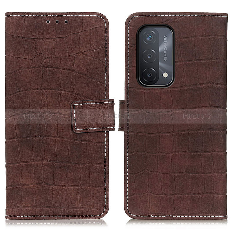 Coque Portefeuille Livre Cuir Etui Clapet K07Z pour Oppo A54 5G Marron Plus