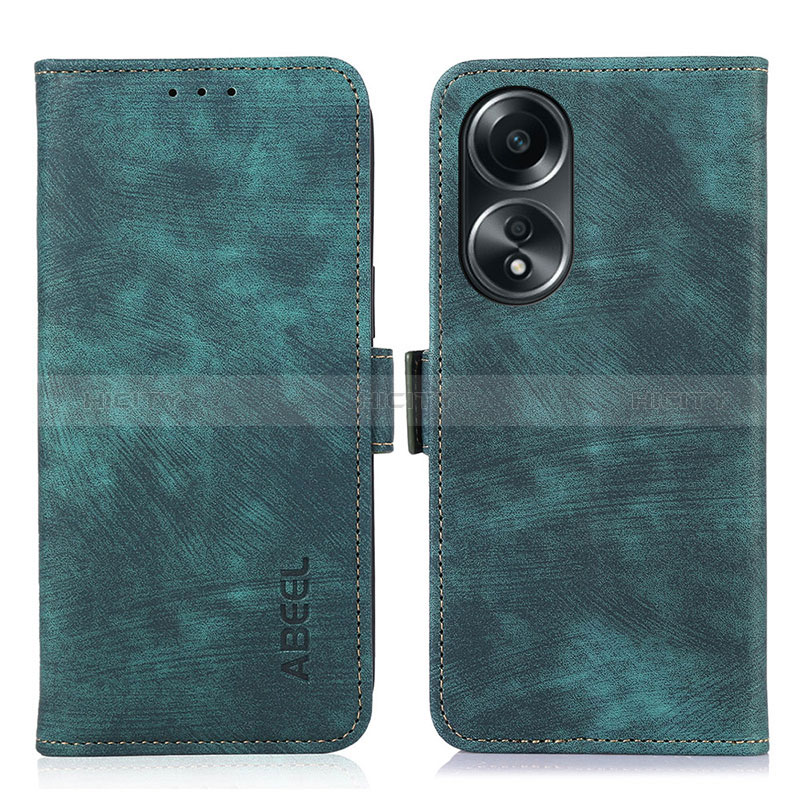 Coque Portefeuille Livre Cuir Etui Clapet K07Z pour Oppo A78 5G Vert Plus