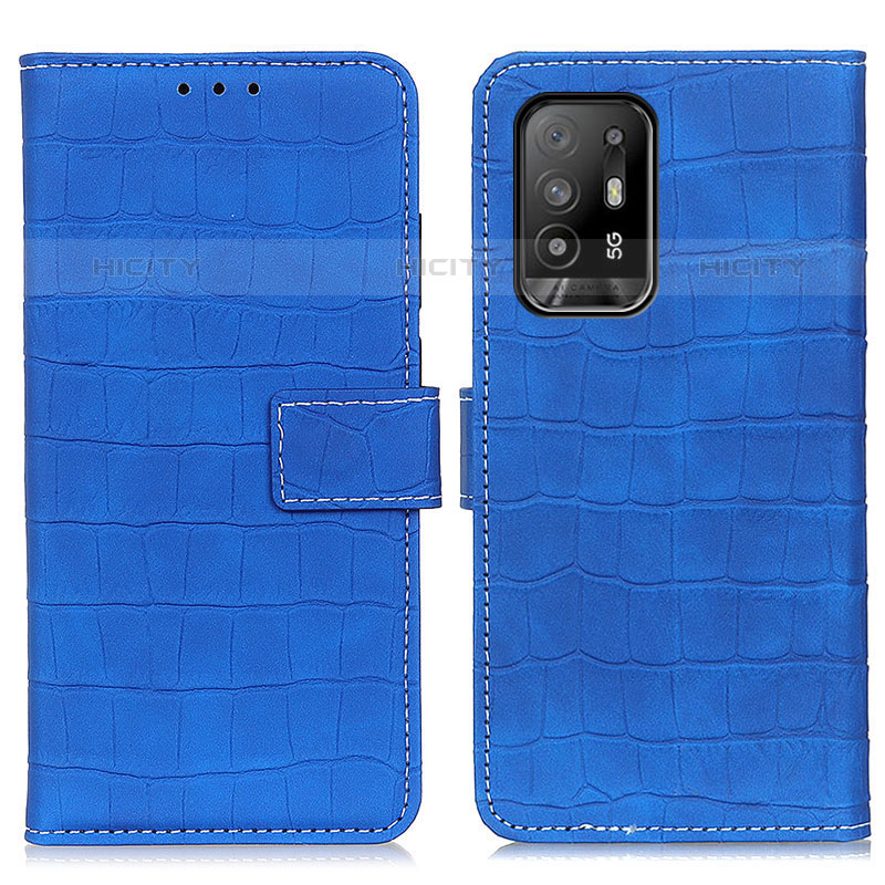 Coque Portefeuille Livre Cuir Etui Clapet K07Z pour Oppo A94 5G Bleu Plus