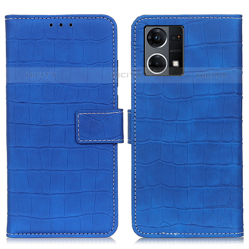 Coque Portefeuille Livre Cuir Etui Clapet K07Z pour Oppo F21s Pro 4G Bleu Plus