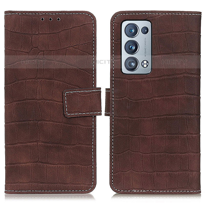 Coque Portefeuille Livre Cuir Etui Clapet K07Z pour Oppo Reno6 Pro 5G Marron Plus