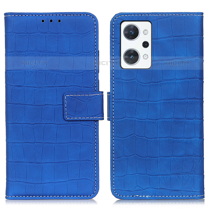 Coque Portefeuille Livre Cuir Etui Clapet K07Z pour Oppo Reno7 A Bleu Plus