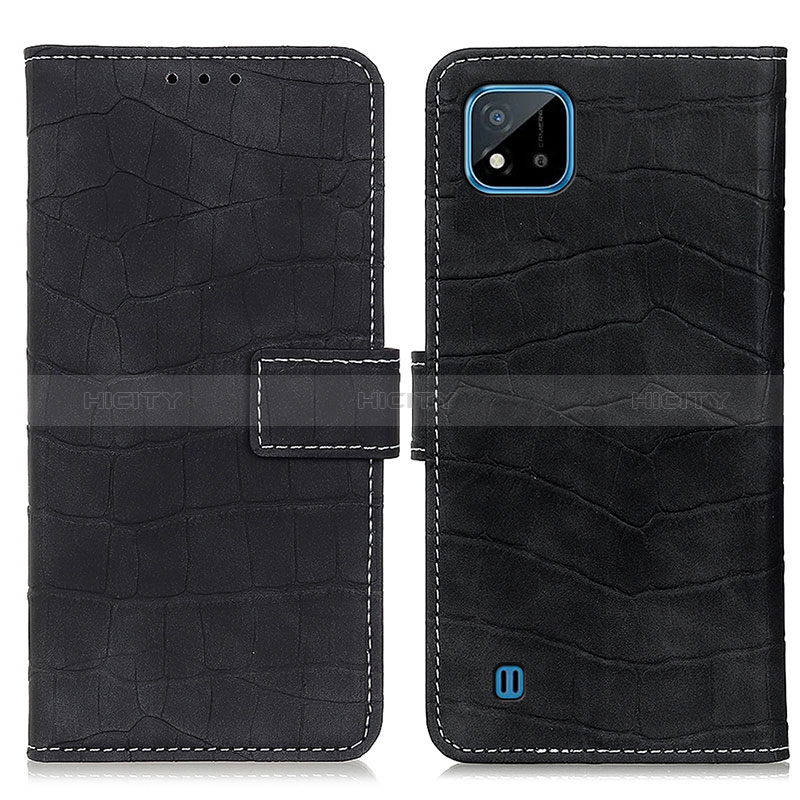 Coque Portefeuille Livre Cuir Etui Clapet K07Z pour Realme C20 Noir Plus