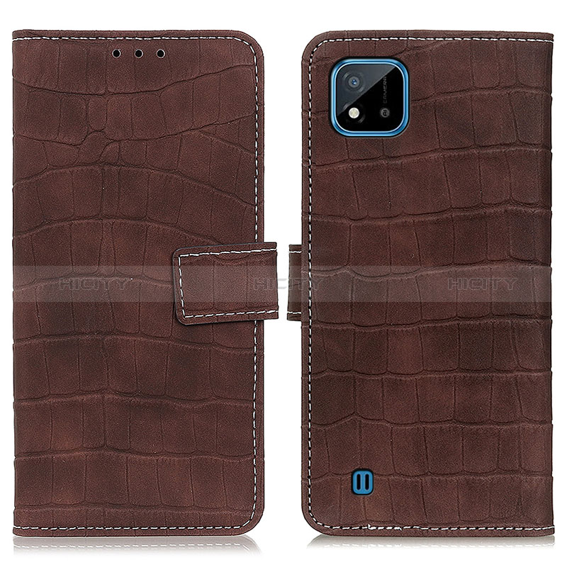 Coque Portefeuille Livre Cuir Etui Clapet K07Z pour Realme C20A Marron Plus