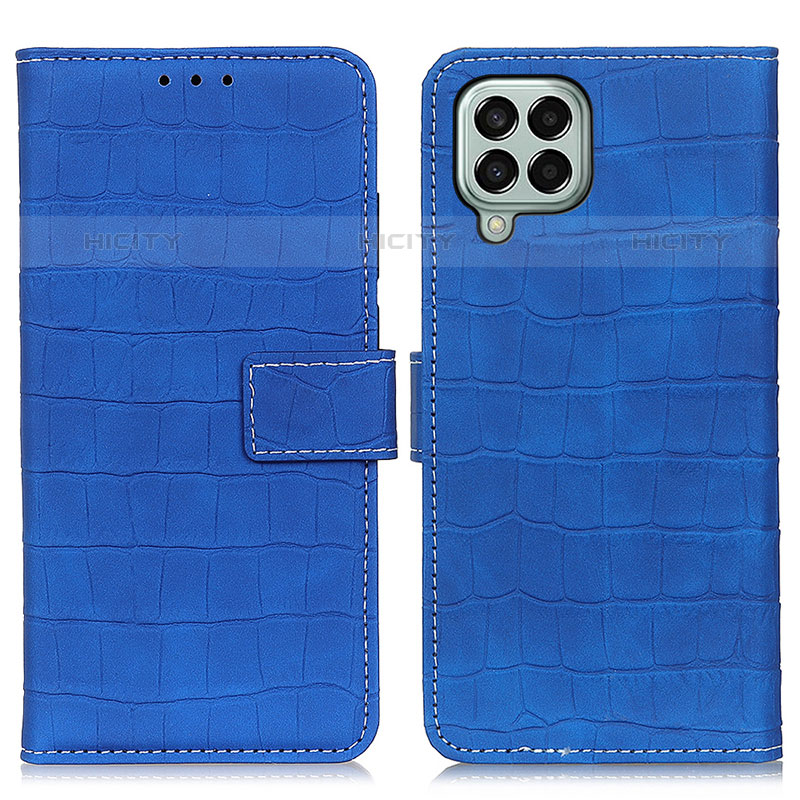 Coque Portefeuille Livre Cuir Etui Clapet K07Z pour Samsung Galaxy M33 5G Bleu Plus