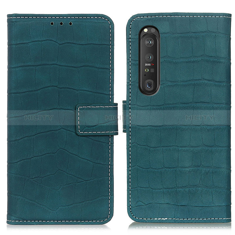 Coque Portefeuille Livre Cuir Etui Clapet K07Z pour Sony Xperia 1 III Vert Plus