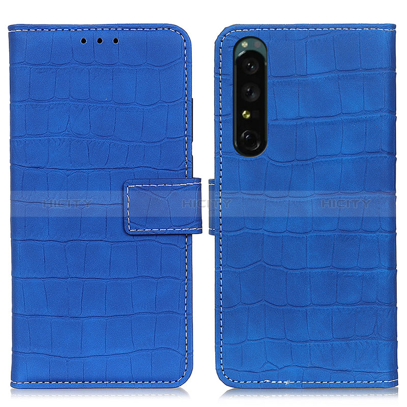 Coque Portefeuille Livre Cuir Etui Clapet K07Z pour Sony Xperia 1 IV Bleu Plus