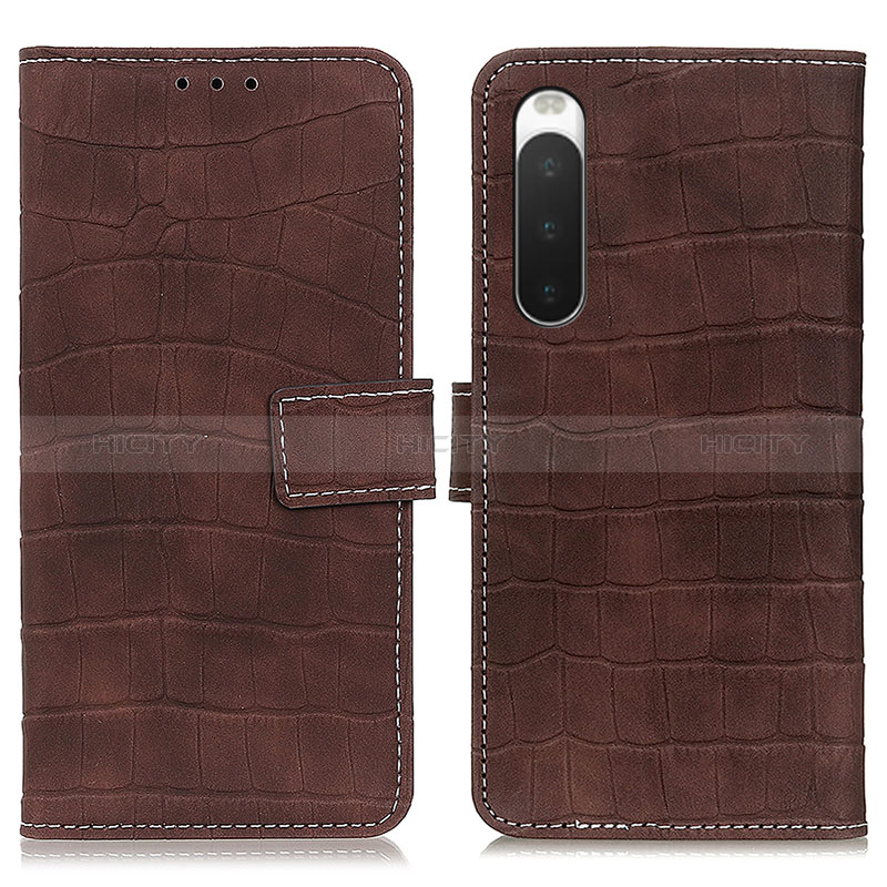 Coque Portefeuille Livre Cuir Etui Clapet K07Z pour Sony Xperia 10 IV Marron Plus