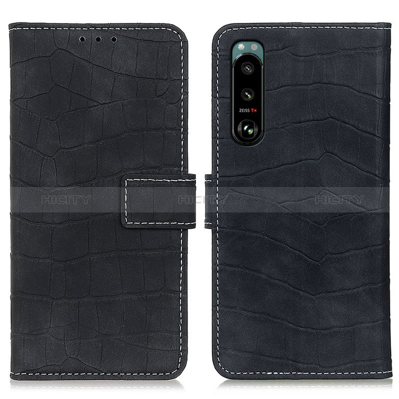 Coque Portefeuille Livre Cuir Etui Clapet K07Z pour Sony Xperia 5 III SO-53B Noir Plus