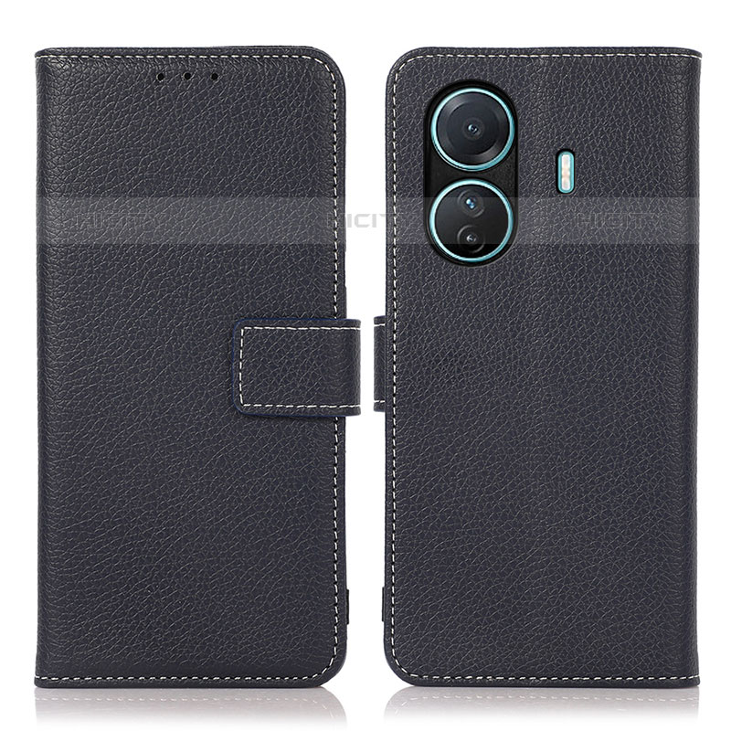 Coque Portefeuille Livre Cuir Etui Clapet K07Z pour Vivo T1 Pro 5G Bleu Plus