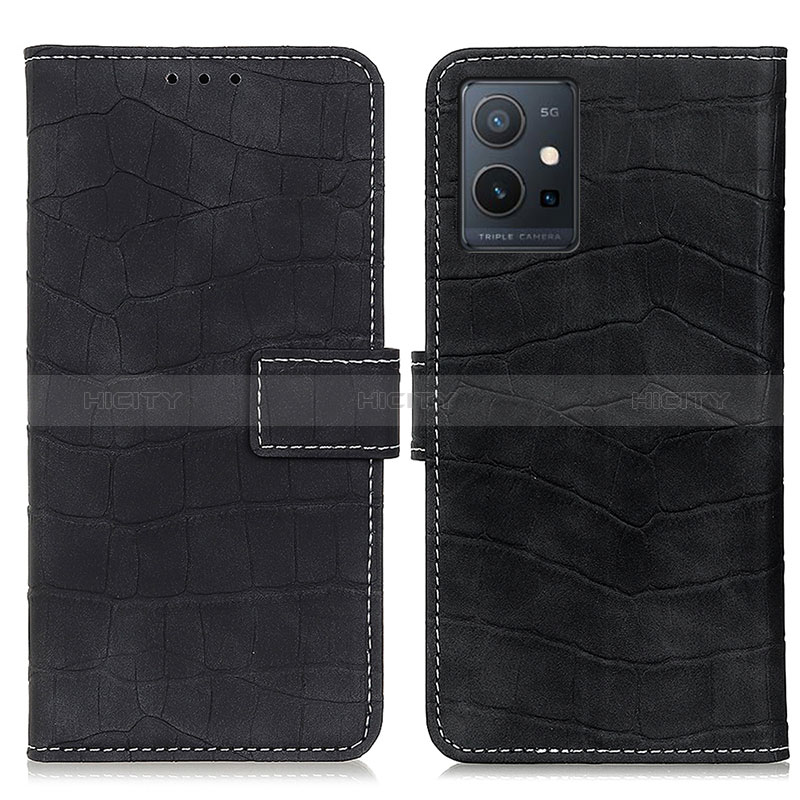 Coque Portefeuille Livre Cuir Etui Clapet K07Z pour Vivo Y30 5G Noir Plus