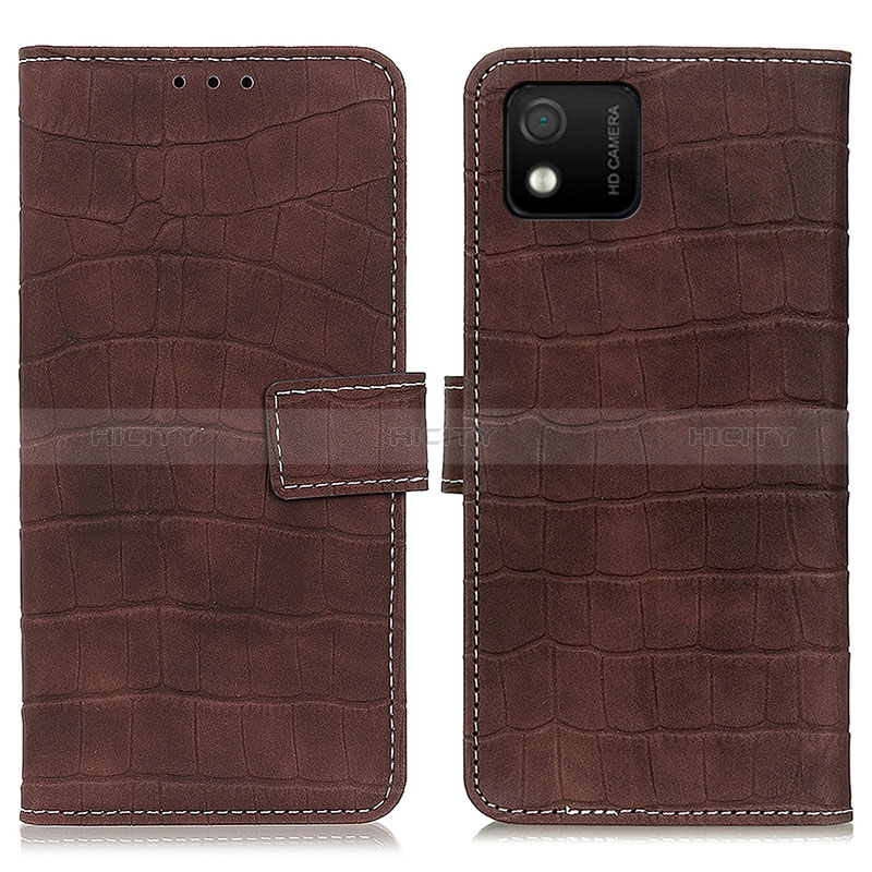 Coque Portefeuille Livre Cuir Etui Clapet K07Z pour Wiko Y52 Marron Plus