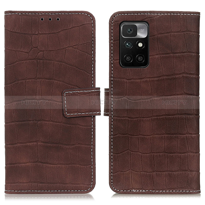 Coque Portefeuille Livre Cuir Etui Clapet K07Z pour Xiaomi Redmi 10 4G Marron Plus