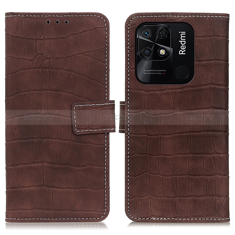 Coque Portefeuille Livre Cuir Etui Clapet K07Z pour Xiaomi Redmi 10 Power Marron Plus