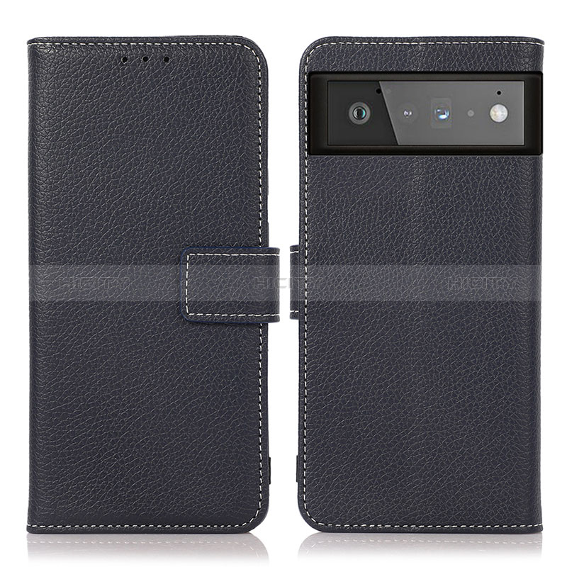 Coque Portefeuille Livre Cuir Etui Clapet K08Z pour Google Pixel 6 5G Bleu Royal Plus