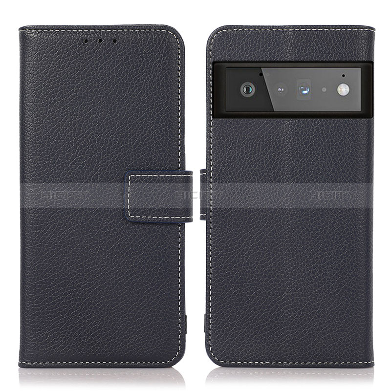 Coque Portefeuille Livre Cuir Etui Clapet K08Z pour Google Pixel 6 Pro 5G Bleu Royal Plus