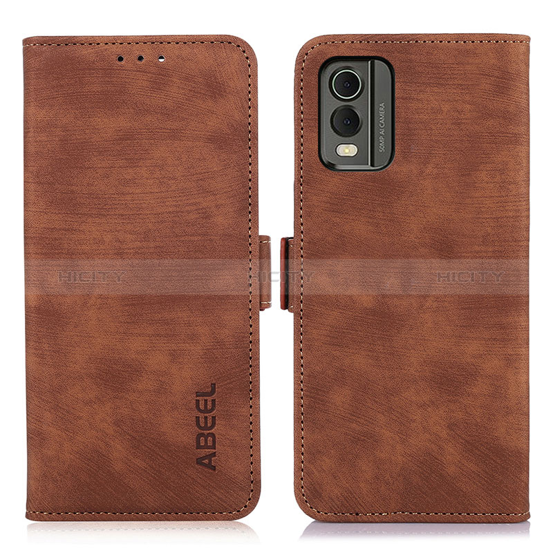 Coque Portefeuille Livre Cuir Etui Clapet K08Z pour Nokia C210 Marron Plus