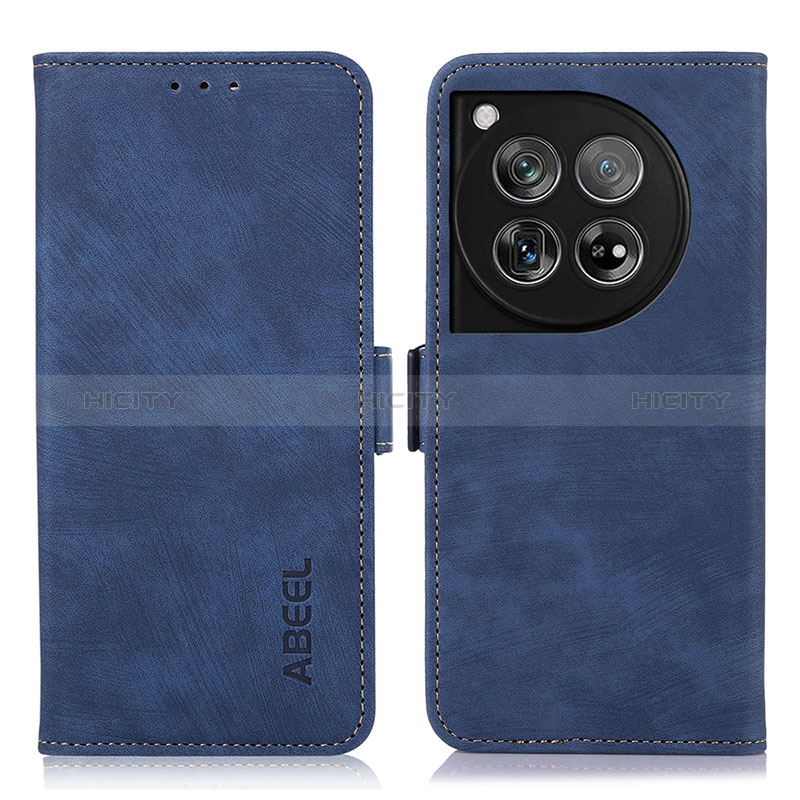 Coque Portefeuille Livre Cuir Etui Clapet K08Z pour OnePlus 12 5G Bleu Plus