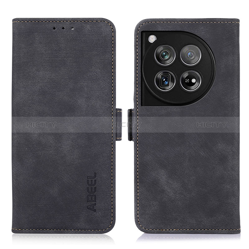 Coque Portefeuille Livre Cuir Etui Clapet K08Z pour OnePlus 12 5G Noir Plus