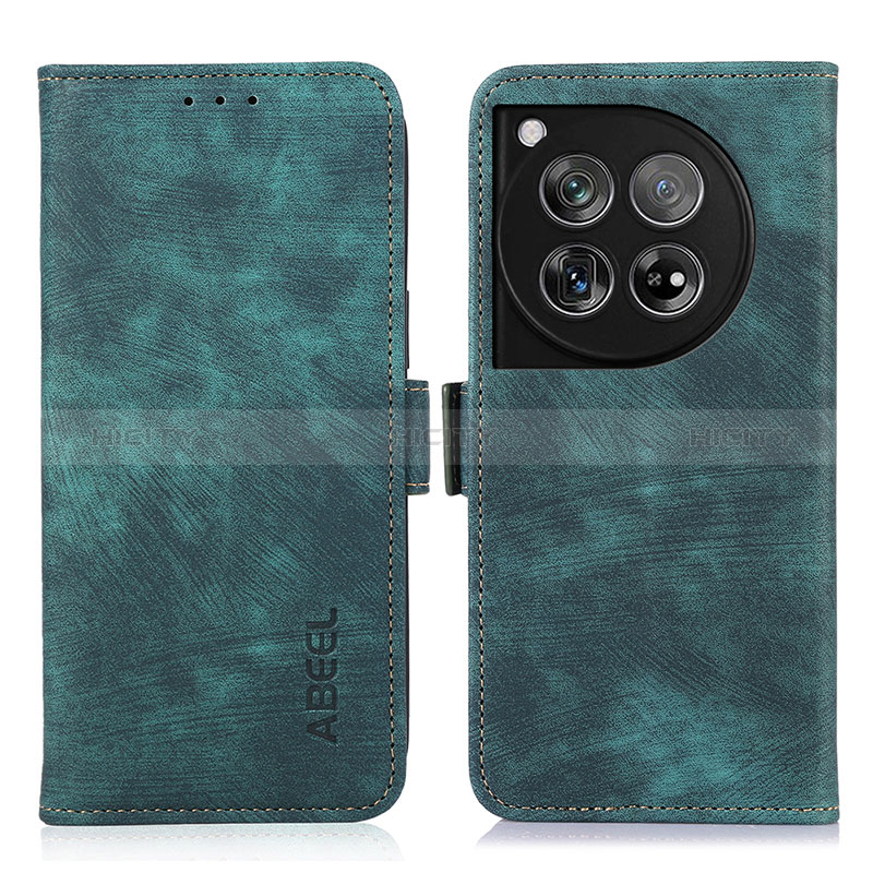 Coque Portefeuille Livre Cuir Etui Clapet K08Z pour OnePlus 12 5G Vert Plus