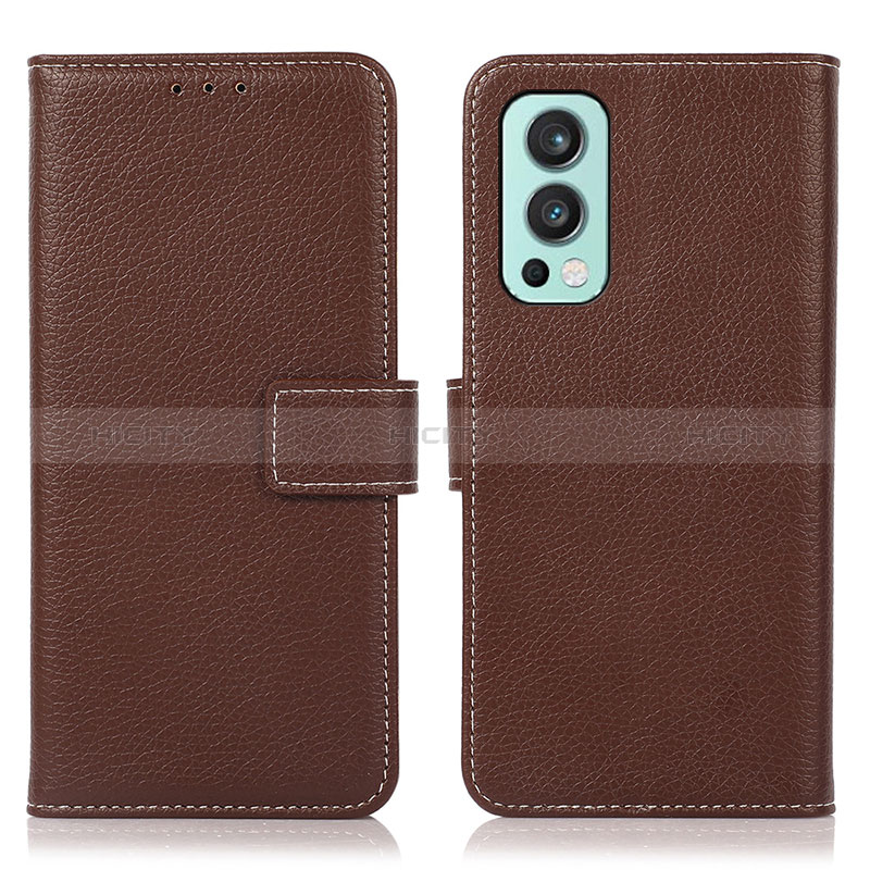 Coque Portefeuille Livre Cuir Etui Clapet K08Z pour OnePlus Nord 2 5G Marron Plus