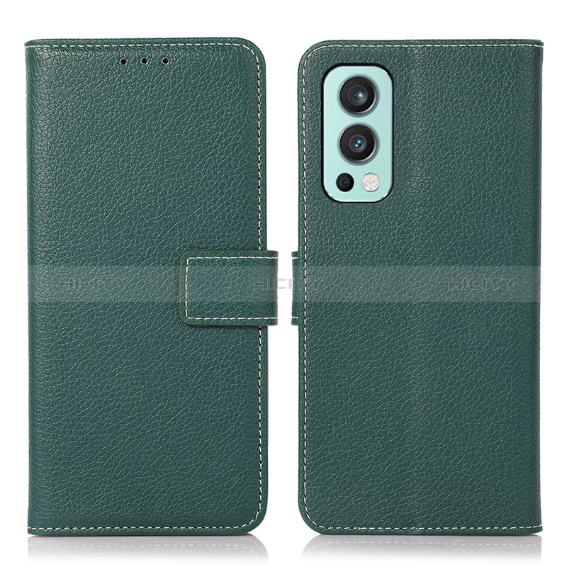 Coque Portefeuille Livre Cuir Etui Clapet K08Z pour OnePlus Nord 2 5G Vert Plus